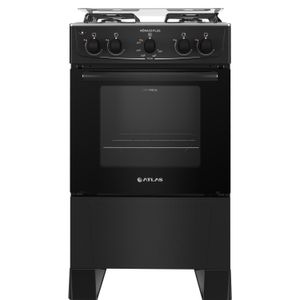 Fogão Atlas 4 Bocas Mônaco Plus com Mesa Inox Bivolt - Preto