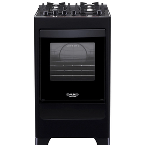Fogão Dako 4 Bocas Supreme Glass com Mesa de Vidro Bivolt - Preto