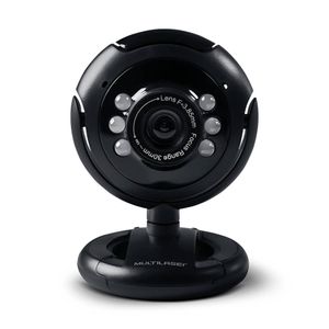 Webcam Multilaser Standard 480p 30Fps Led Noturno com Botão Snapshot Microfone Conexão USB Preto - WC045