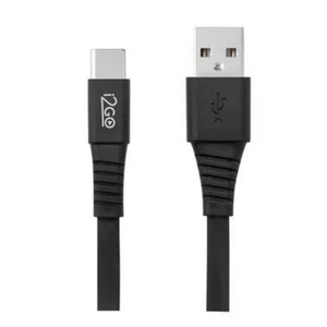 Cabo USB-C I2GO 1,2 Metros 2,4A PVC Flexível Flat Preto - 644