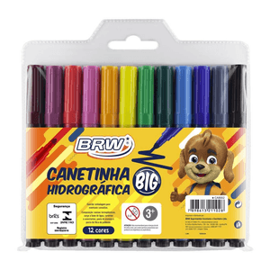Caneta Hidrográfica BRW Big - 12 Cores