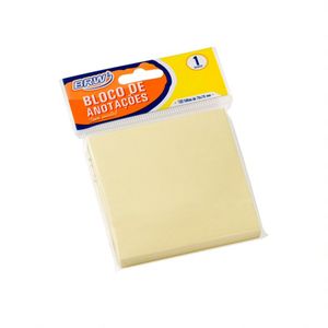 Bloco Smart Notes BRW com 100 Folhas 76x76mm - Amarelo Pastel