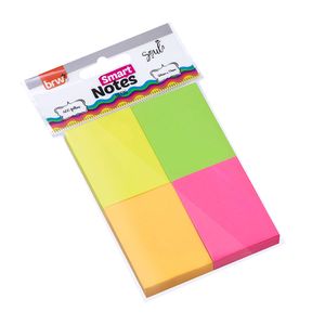 Bloco Smart Notes BRW BA3899 4 Blocos com 100 Folhas 38x51mm - Colorido Neon