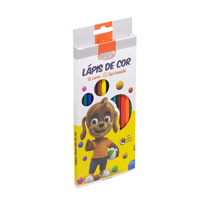 Lápis de Cor BRW de Resina Plástica Sextavado - 12 Cores