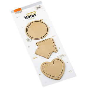 Bloco Smart Notes BRW 3 Blocos com 25 Folhas 70x70mm Kraft - Balão, Seta e Coração