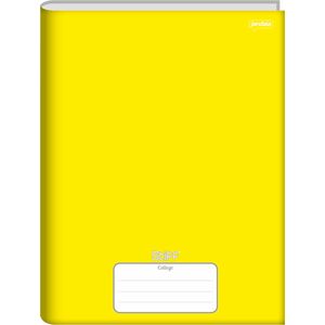 Caderno Brochura  1/4 Jandaia Stiff Capa Dura Amarelo - 96 Folhas