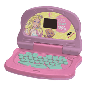Laptop Infantil Educativo Barbie Charm Tech Bilíngue Rosa Candide