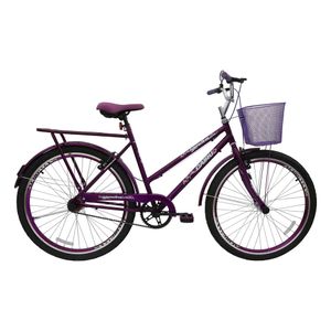 Bicicleta Cairu Aro 26 Genova com Cesta V.B Azul Violeta