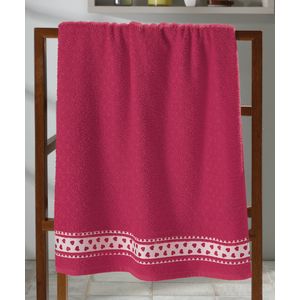 Toalha de Banho Döhler Felpudo Jacquard Premium Liso 70cm x 1,40m - Cereja