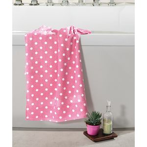 Toalha de Banho Döhler Felpudo Prisma Estampado Fernanda 70cm x 140cm - Rosa