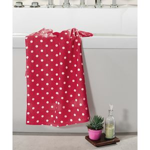 Toalha de Banho Döhler Felpudo Prisma Estampado Fernanda 70cm x 140cm - vermelho