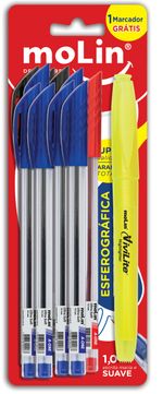Kit-com-10-Canetas-Esferograficas-e-Marca-Texto-Molin