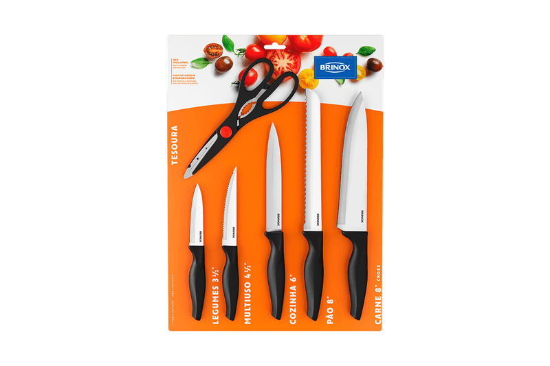 conjunto-de-facas-brinox-cross-preto-em-aco-inox-6-pecas