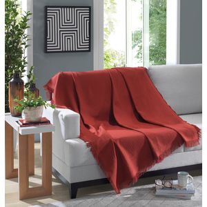 Manta para Sofá Döhler Marrocos Liso 150cm x 120cm – Vermelho