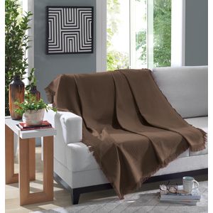 Manta para Sofá Döhler Marrocos Liso 150cm x 120cm – Marrom