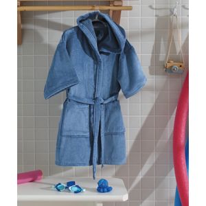 Roupão Döhler Felpa Velour Infantil Liso com Capuz Azul – P