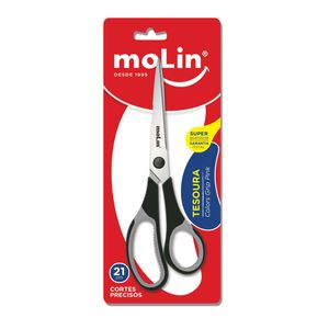 Tesoura Molin Office Grip 21 cm Preto