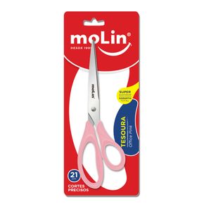 Tesoura Molin Office Pink 21cm