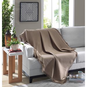 Manta para Sofá Döhler Marrocos Liso 150cm x 210cm – Castanho