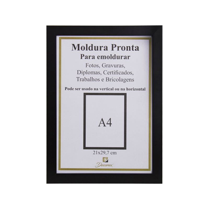 Moldura-para-Certificado-de-Parede-Decorex-21x30-Lisa-Preto--3-