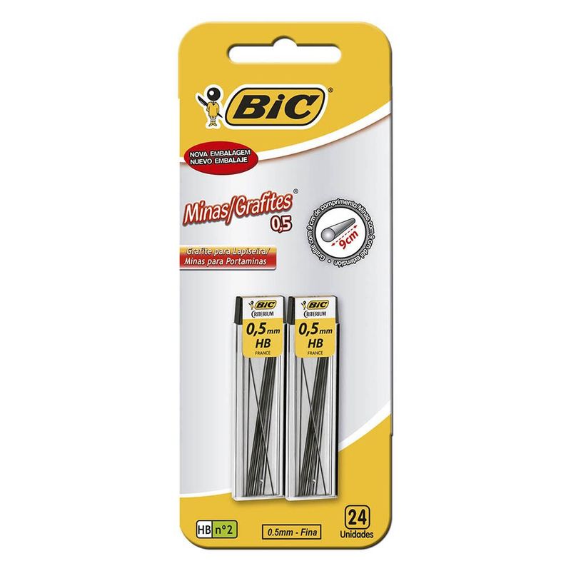 Grafite-BIC-0.5mm-Tubo-com-12-Grafites-Para-Lapiseiras-Altamente-Resistente-HB--1-