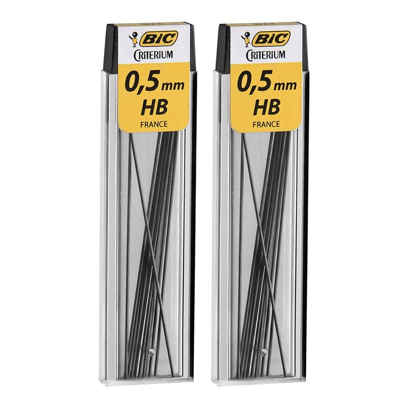 Grafite-BIC-0.5mm-Tubo-com-12-Grafites-Para-Lapiseiras-Altamente-Resistente-HB--2-