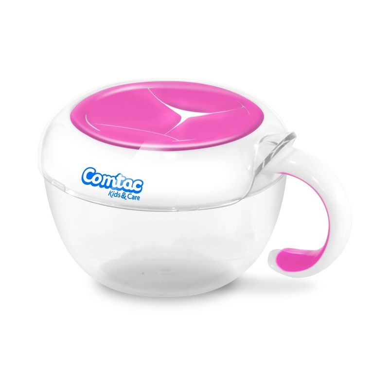 Porta-Lanches-com-Tampa-de-Silicone-Comtac-Kids-Rosa