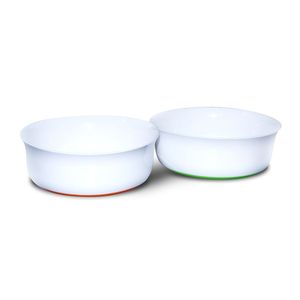 Kit com 2 Tigelas  de Base Antideslizante  Comtac Kids Branca