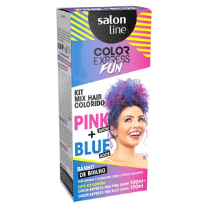 Kit Tonalizante Color Express Fun Mix Hair Pink Show + Blue Rock Salon Line