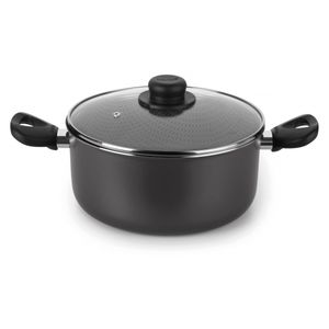 Caçarola Multiflon Gourmet com Tampa de Vidro Antiaderente de Alumínio - 20cm