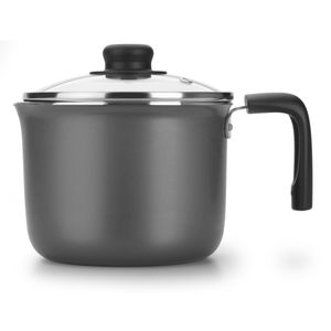 Leiteira Multiflon Gourmet com Tampa de Vidro Antiaderente de Alumínio - 16cm