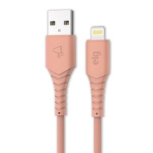 Cabo 2.4A Apple Lightning 8 Pinos Emborrachado 1,2 Metros Salmão - ELG