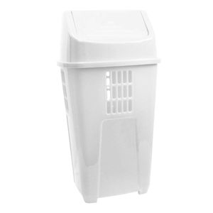Lixeira Plasvale Basculante Branca - 50 Litros