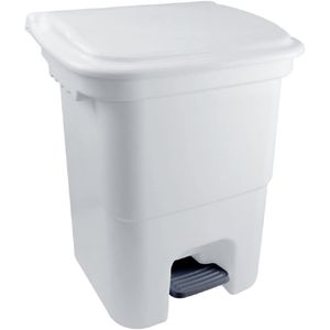 Lixeira Plasvale com Pedal Branco - 50 Litros