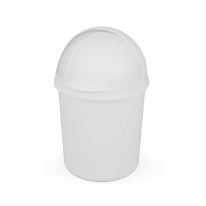 Lixeira Plasvale Retrátil  Branca - 1,4 Litros