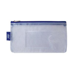 Pasta Zíper Flexível com Costura Transparente Azul P - YES