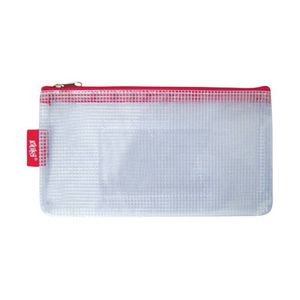 Pasta Zíper Flexível com Costura Transparente Vermelho P - YES