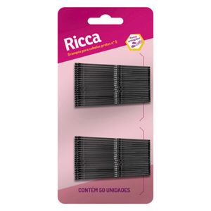 Grampo de Cabelo Ricca Preto n°05 - 50UN