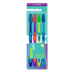 Pack Escova Dental Kess Basic Supra - 4UN