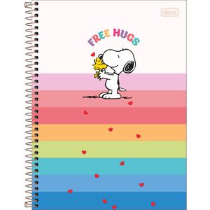 Caderno Espiral Capa Dura Universitário 10 Matérias Snoopy 160 Folhas - Tilibra