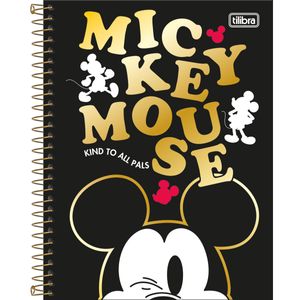 Caderno Espiral Capa Dura Colegial 10 Matérias Mickey 160 Folhas - Tilibra