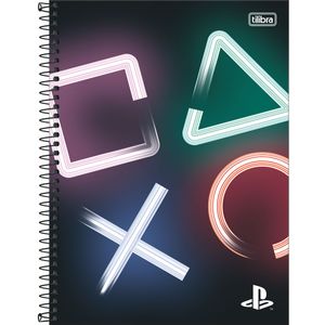 Caderno Espiral Capa Dura Universitário 10 Matérias PlayStation 160 Folhas - Tilibra