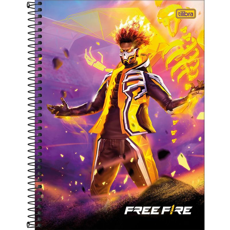 Caderno Universitário 1 Matéria Capa Dura Free Fire 80 Folhas - Recom