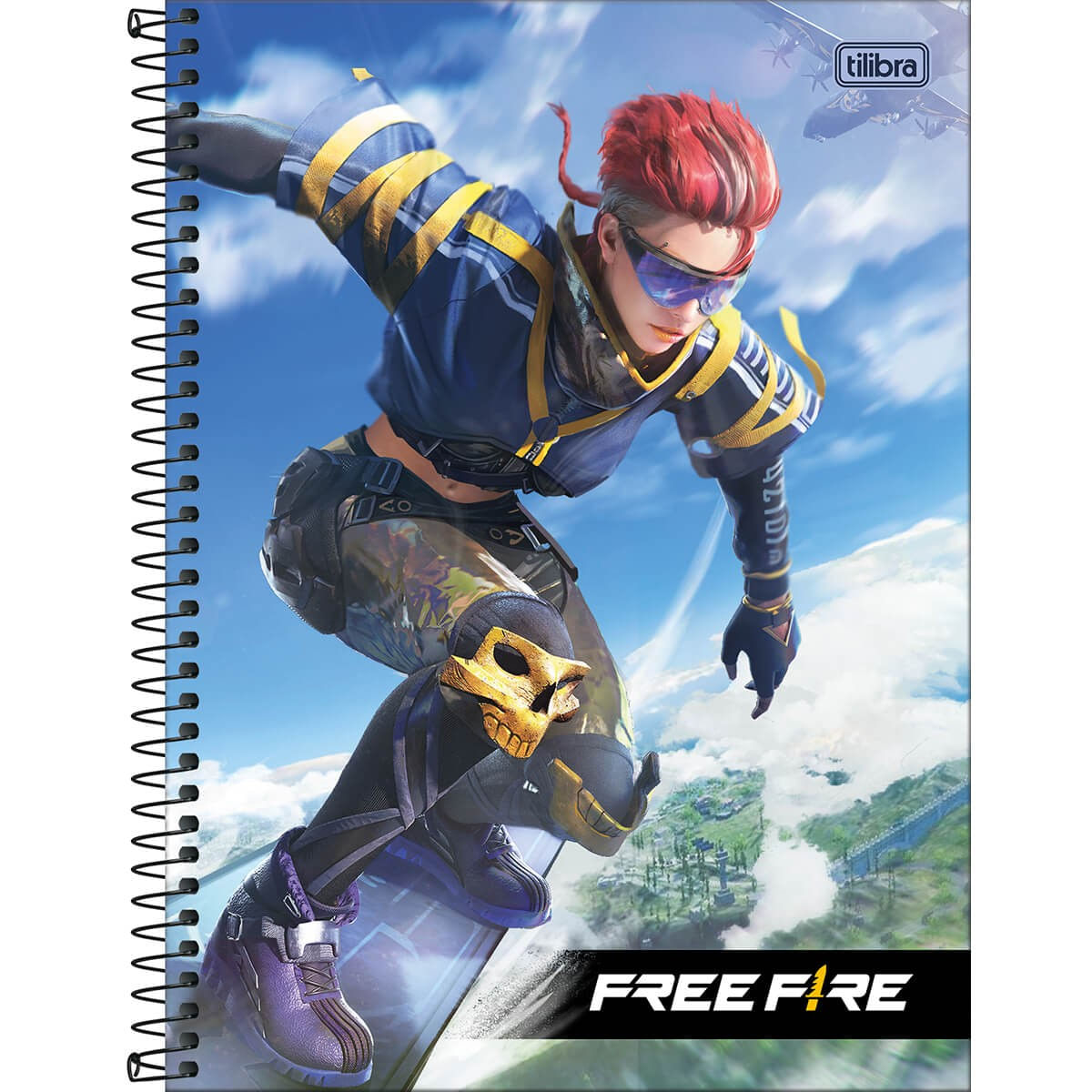 Caderno Universitário 1 Matéria Capa Dura Free Fire 80 Folhas - Recom