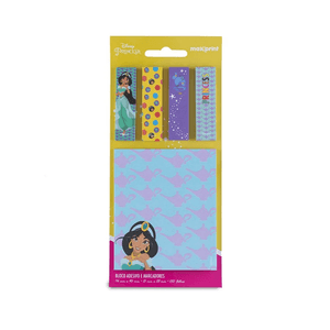 Bloco Adesivo Maxprint Kit Be Bright Be Bold Jasmine 76mm x 90mm 1 Bloco + 4 Marcadores 15mm x 55mm 150 Folhas