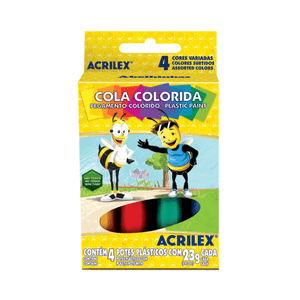 Cola Colorida Acrilex com 4 Cores  - 23g