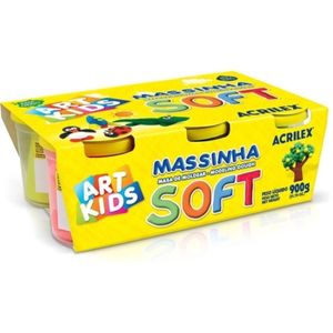 Massinha de Modelar Acrilex Soft 6 Cores - 150g