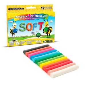 Massinha de Modelar Acrilex Soft 12  Cores - 150g