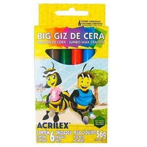 Big Giz de Cera Acrilex com 6 Cores - 56g