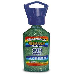 Tinta Dimensional Acrilex Relevo Glitter 3D Verde Cítrico - 35ml